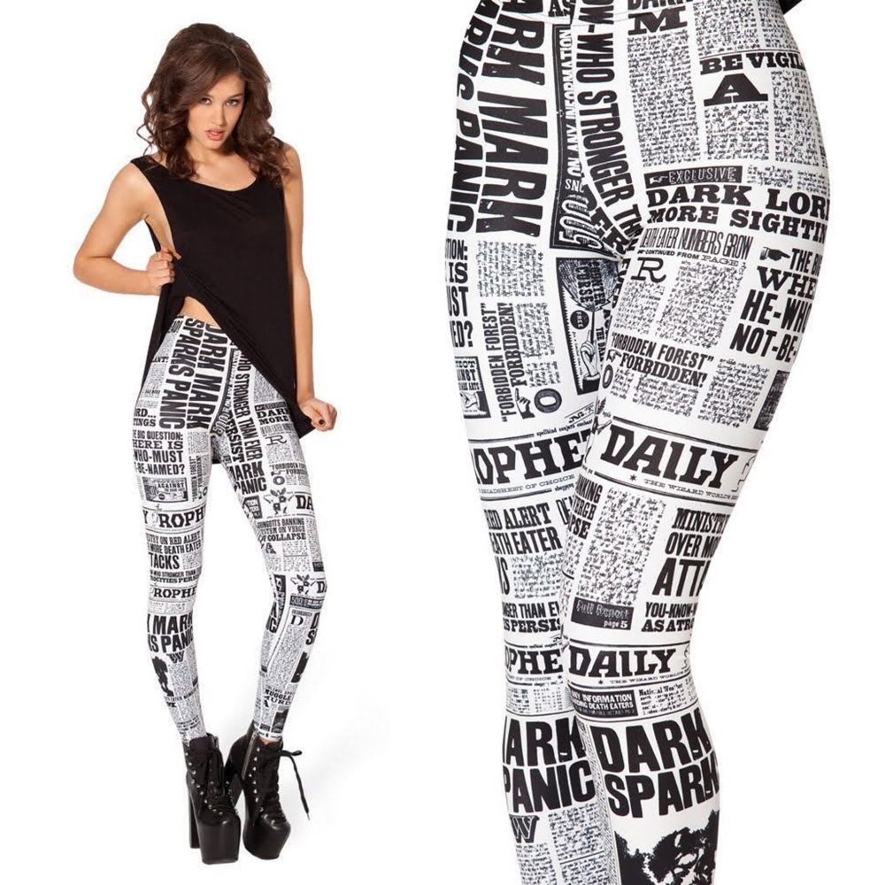 BLACKMILK Limited Edition Daily Prophet Harry Potter High Waist Leggings - Picture 3 of 8